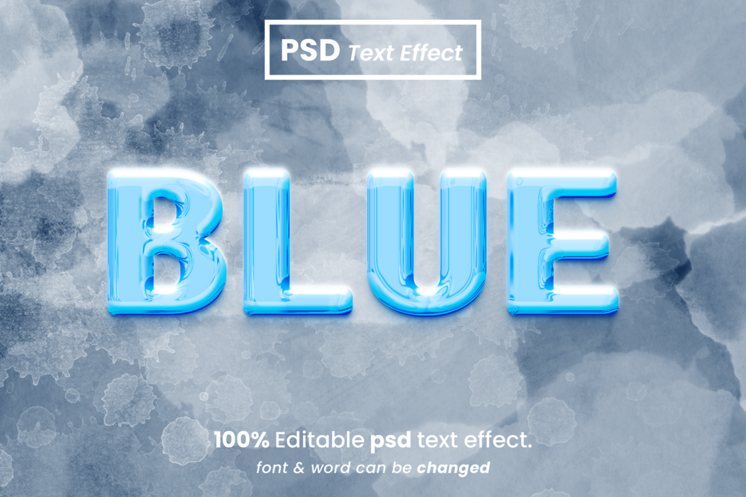 Blue 3D Editable Text Effect psd