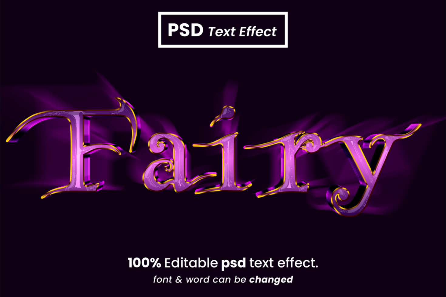 Fairy 3D Editable Text Effect psd