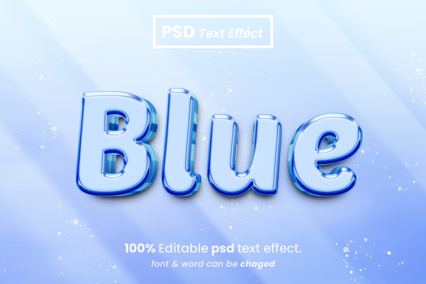 Blue 3D Editable Text Effect psd