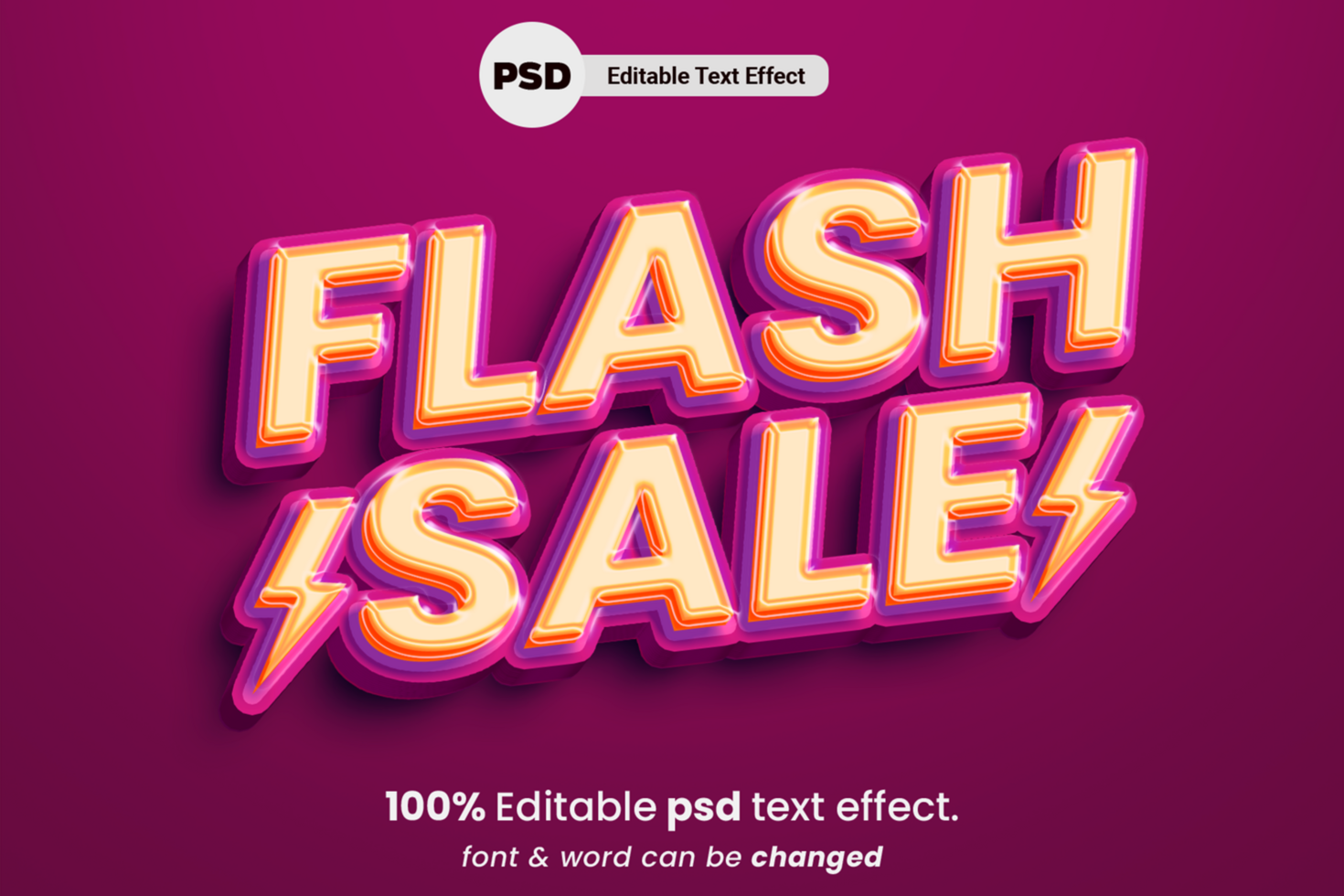 Flash Sale 3D Editable Text Effect psd