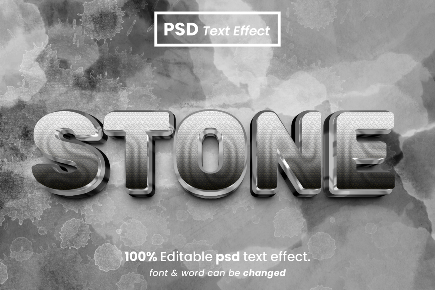 Stone 3D Editable Text Effect psd