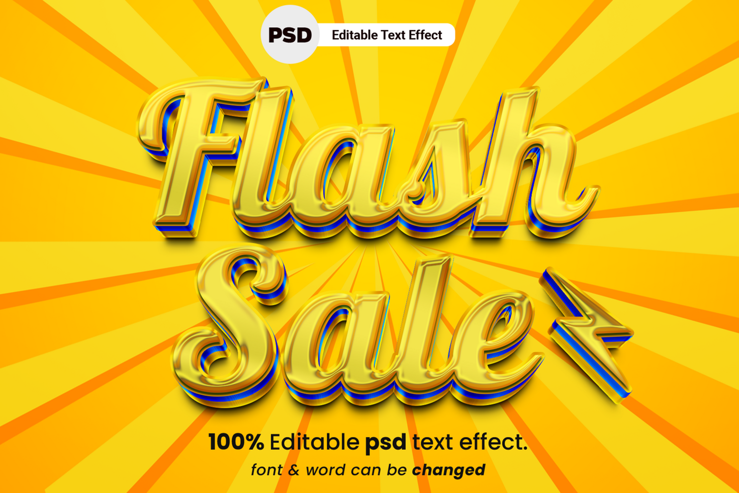 Flash Sale 3D Editable Text Effect psd