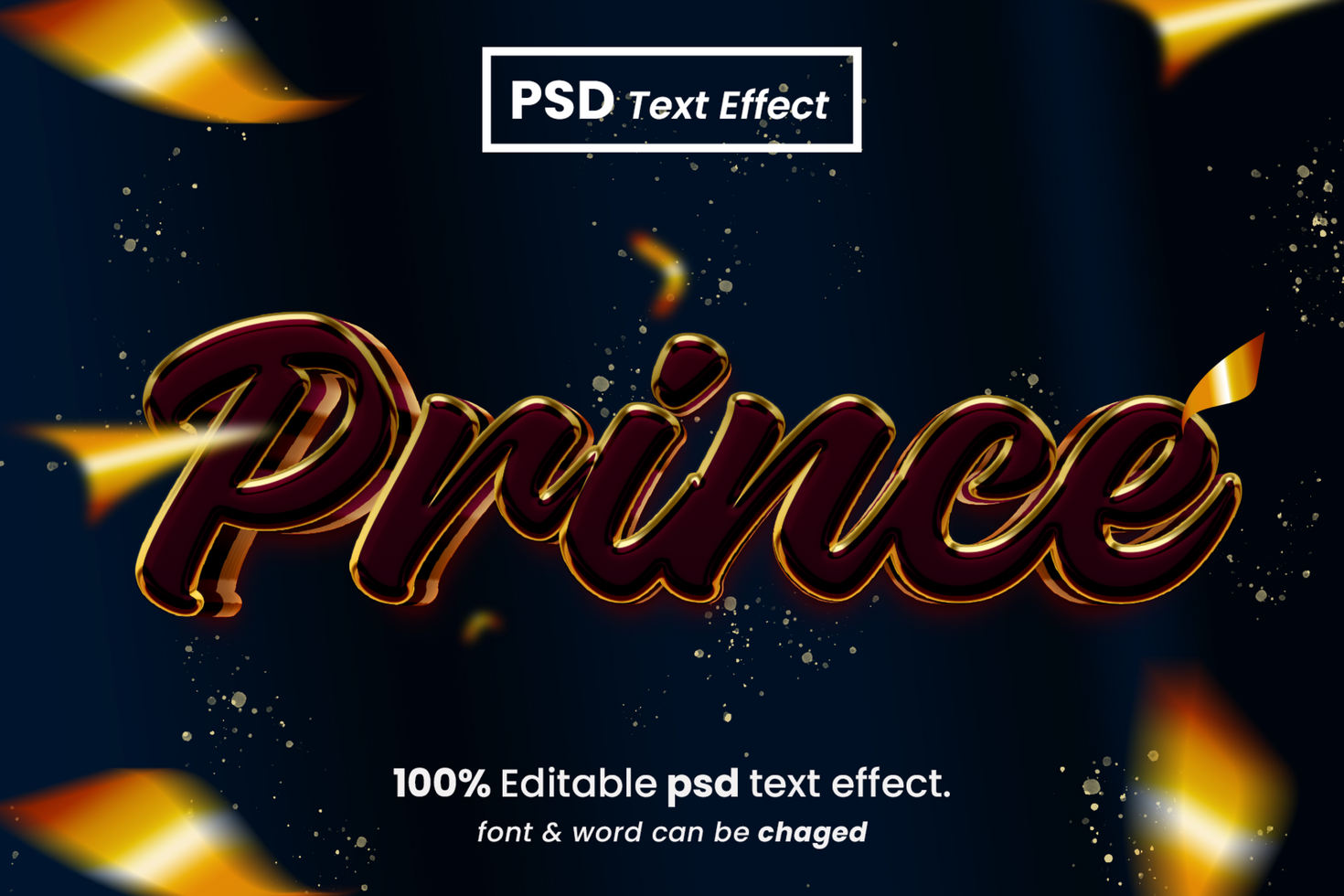 Prince 3D Editable Text Effect psd