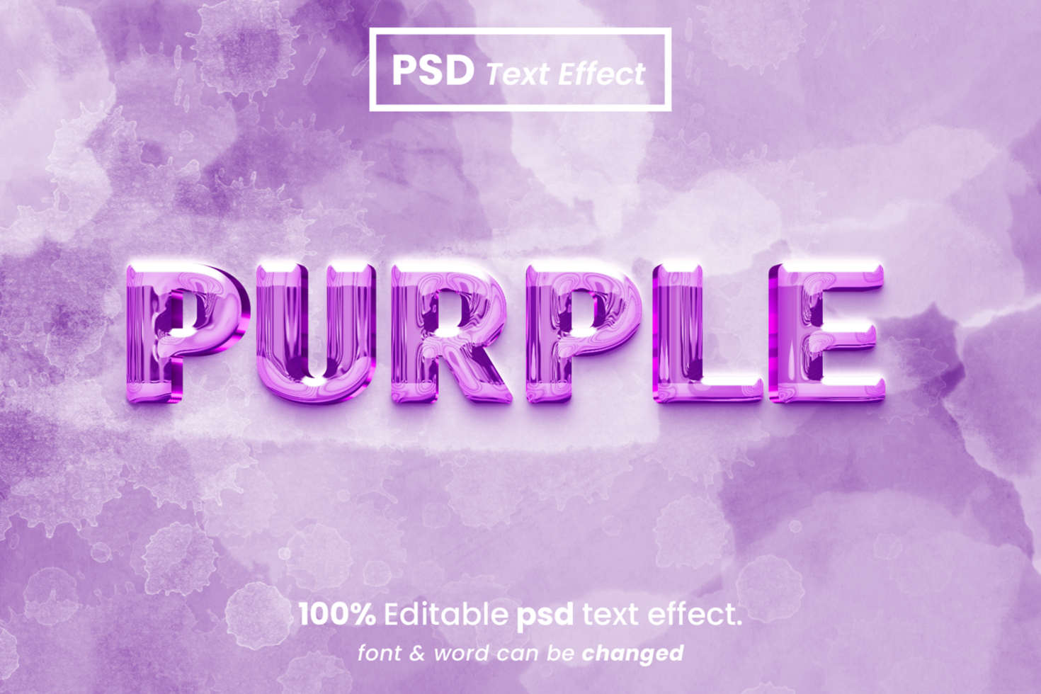 Purple Liquid 3D Editable Text Effect psd