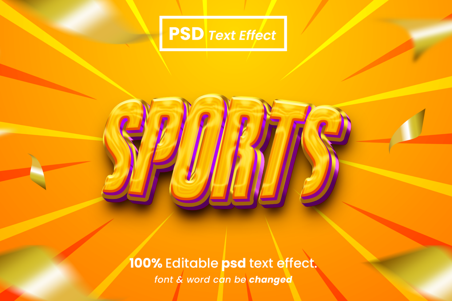 Gaming Sports 3D Editable Text Effect psd