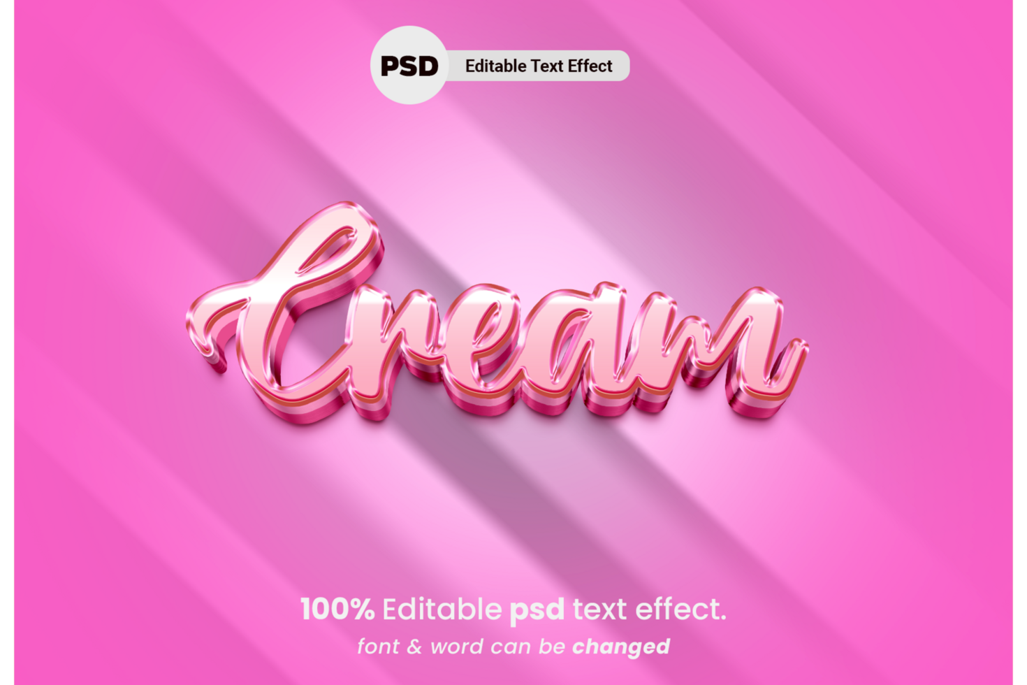 Cream 3D Editable Text Effect psd