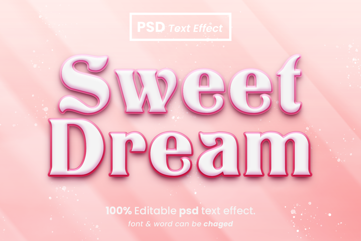 Sweet Dream 3D Editable Text Effect psd