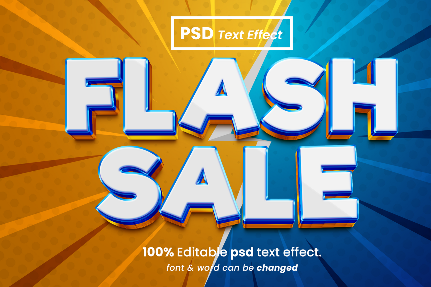 Flash Sale 3D Editable Text Effect psd