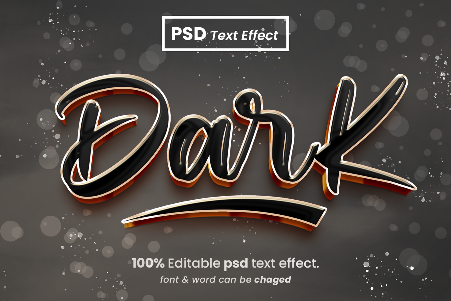 Dark 3D Editable Text Effect psd