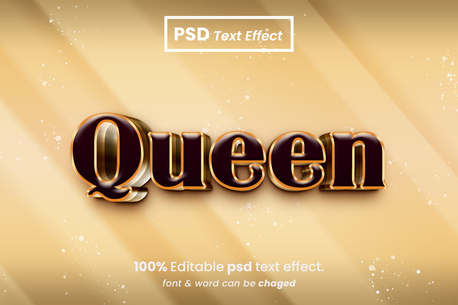 Queen 3D Editable Text Effect psd