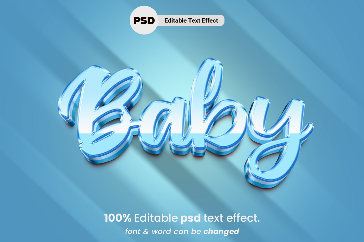 Baby 3D Editable Text Effect psd