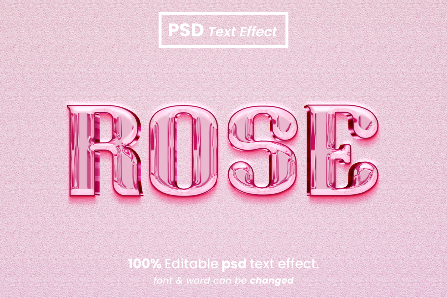 Pink Rose 3D Editable Text Effect psd