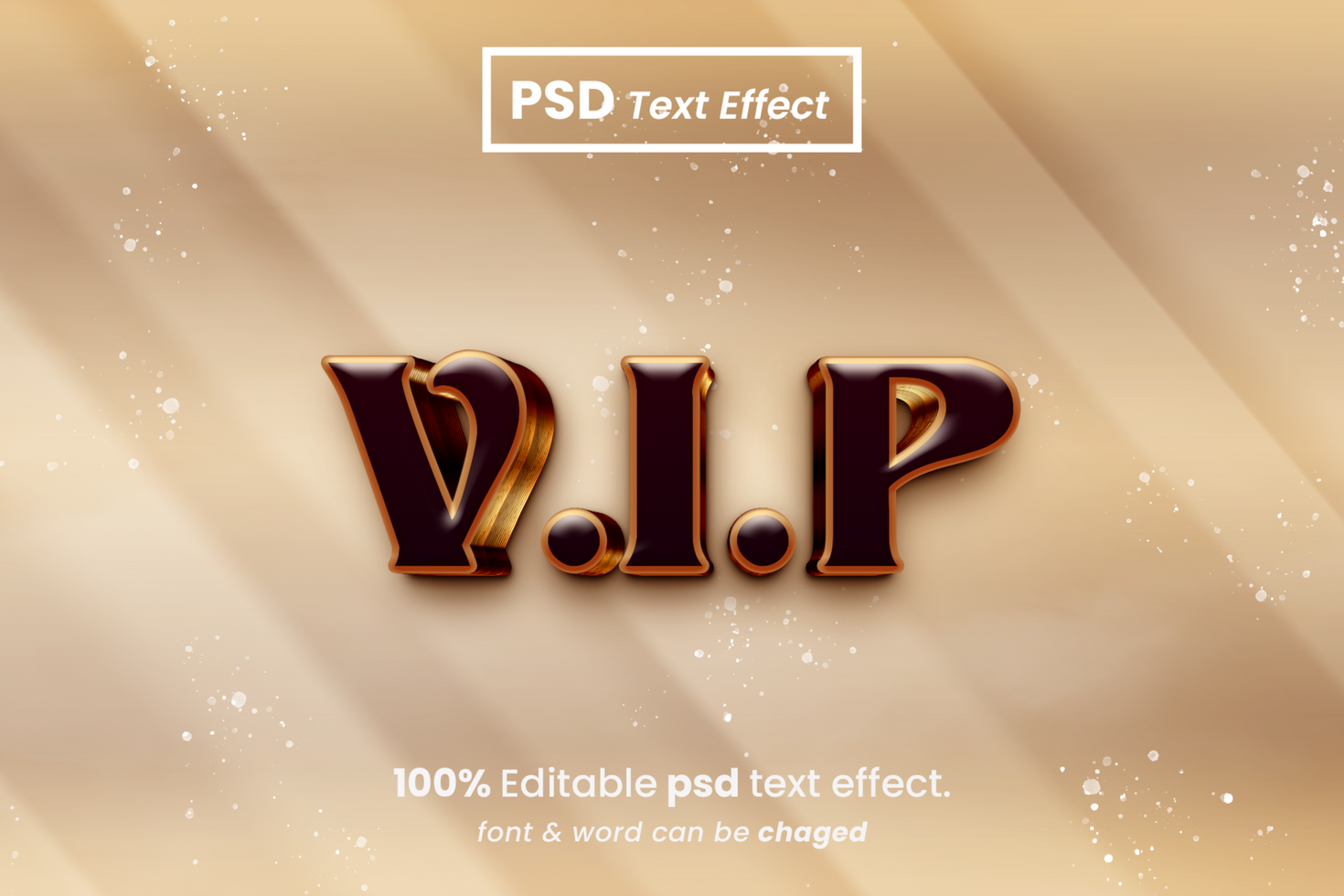 VIP 3D Editable Text Effect psd