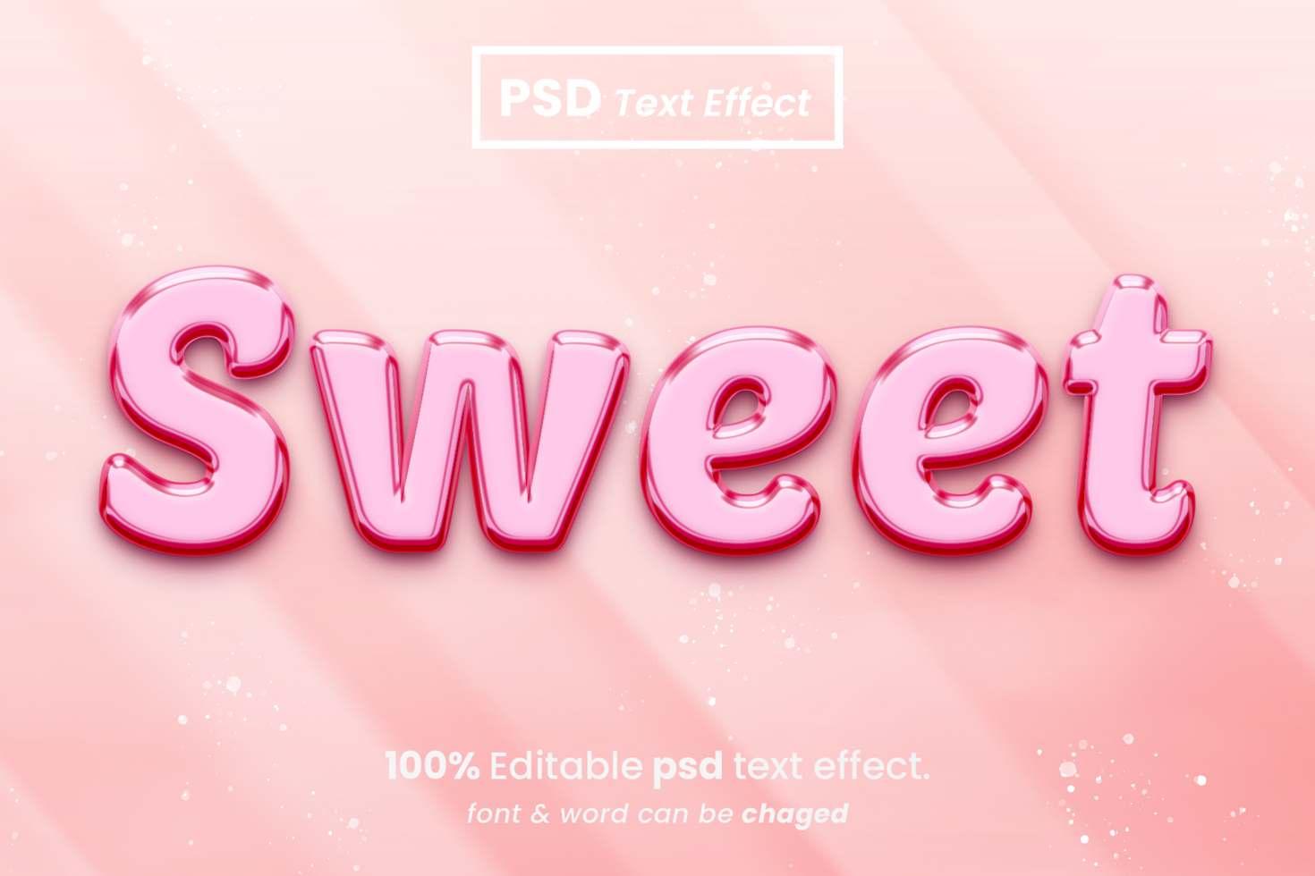 Sweet 3D Editable Text Effect psd