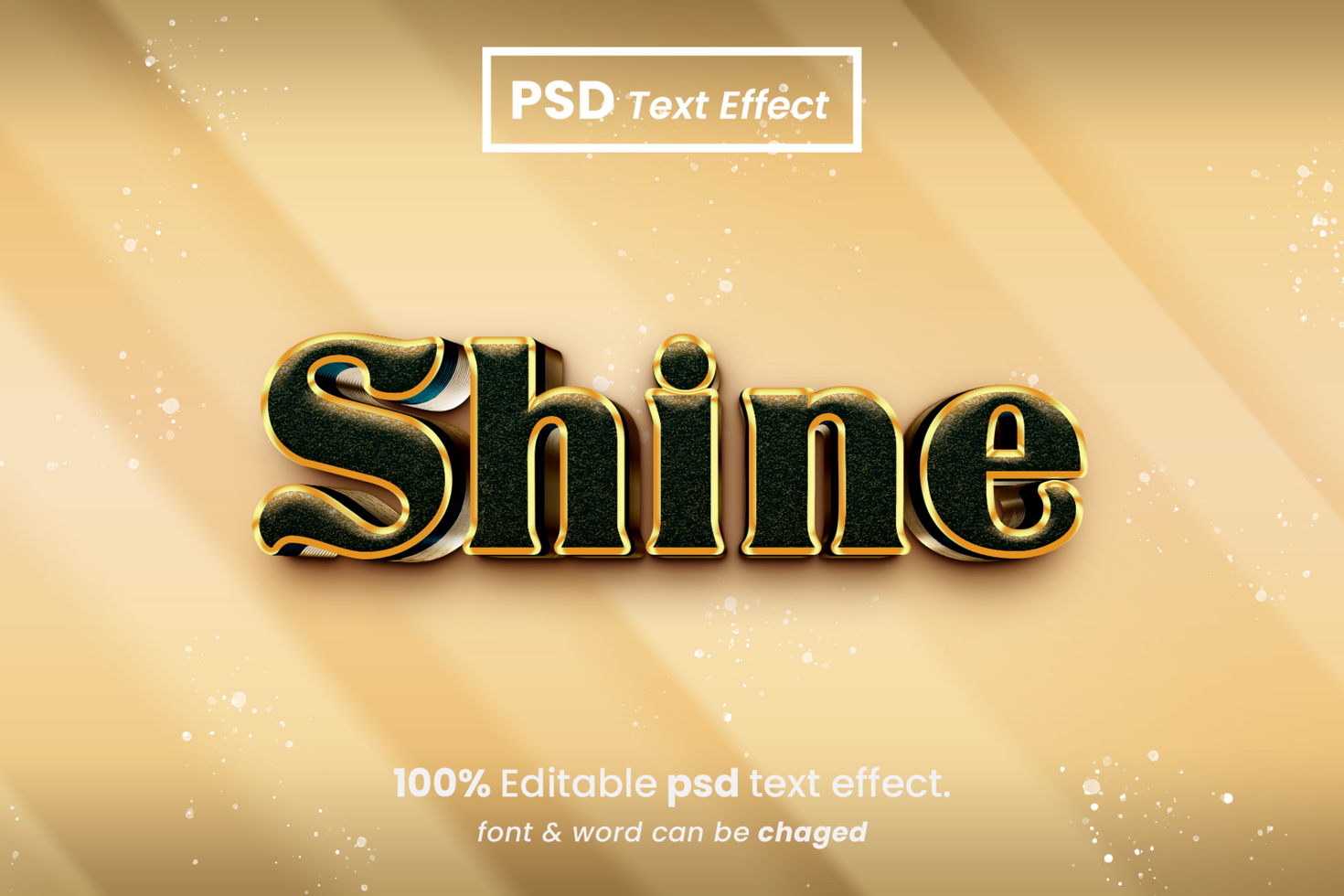 Shine 3D Editable Text Effect psd