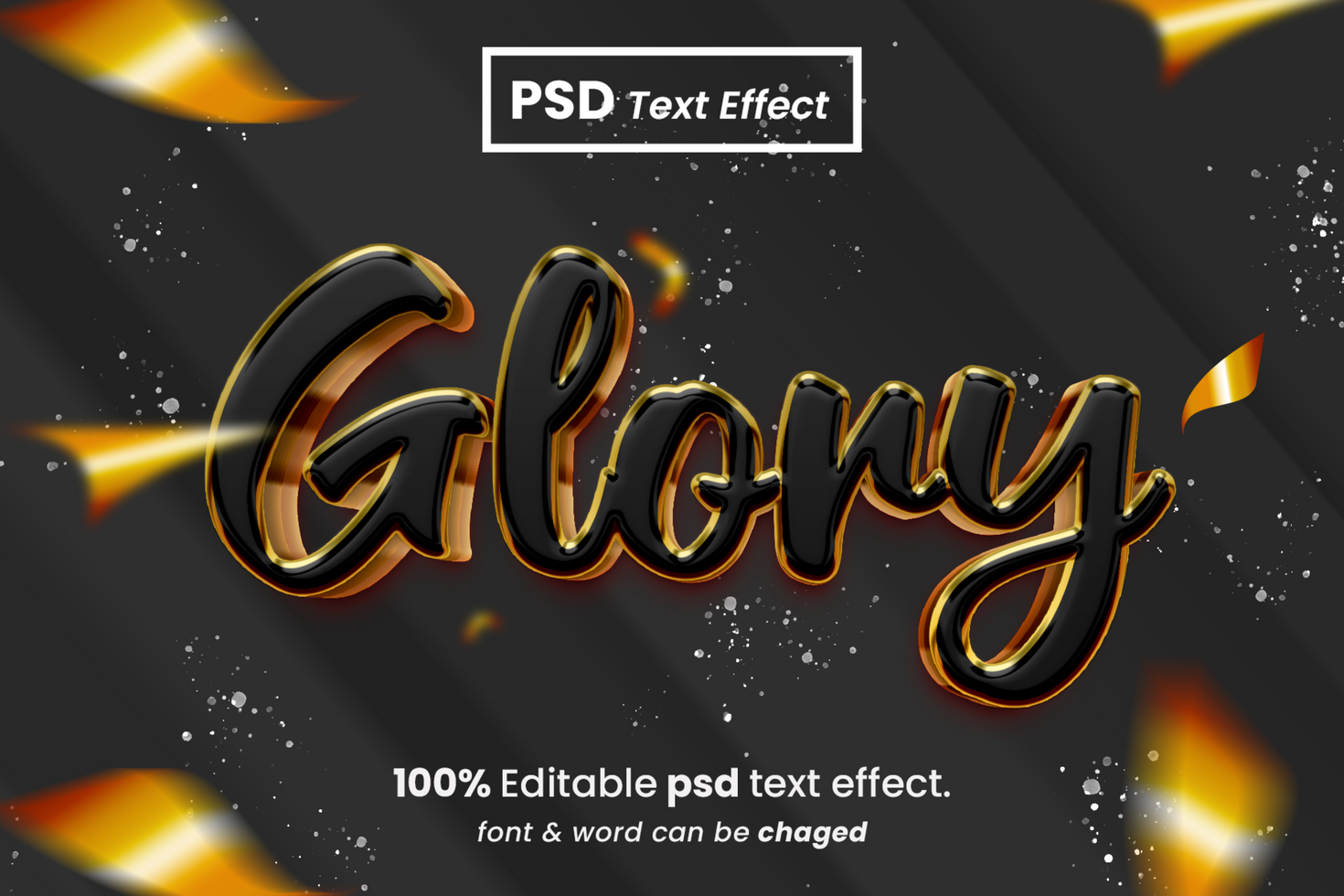 Glory 3D Editable Text Effect psd