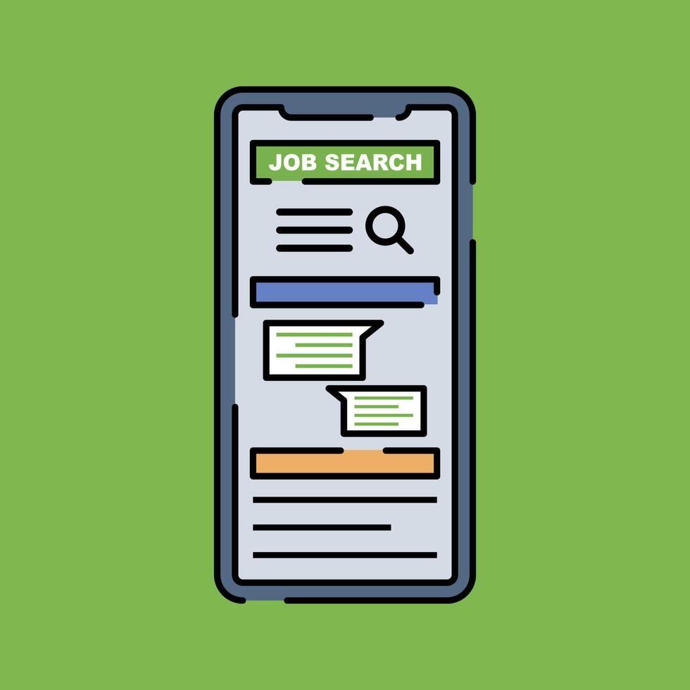 Find a Job Illustration Isolated on Green Background vector