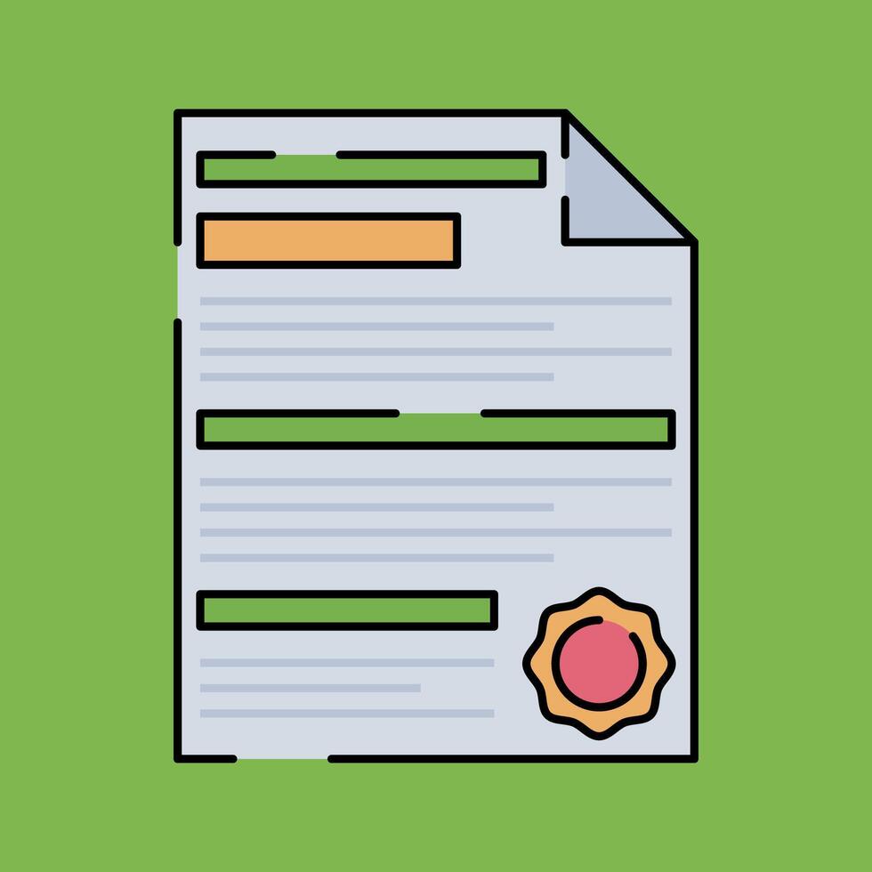 Document Illustration Isolated on Green Background vector