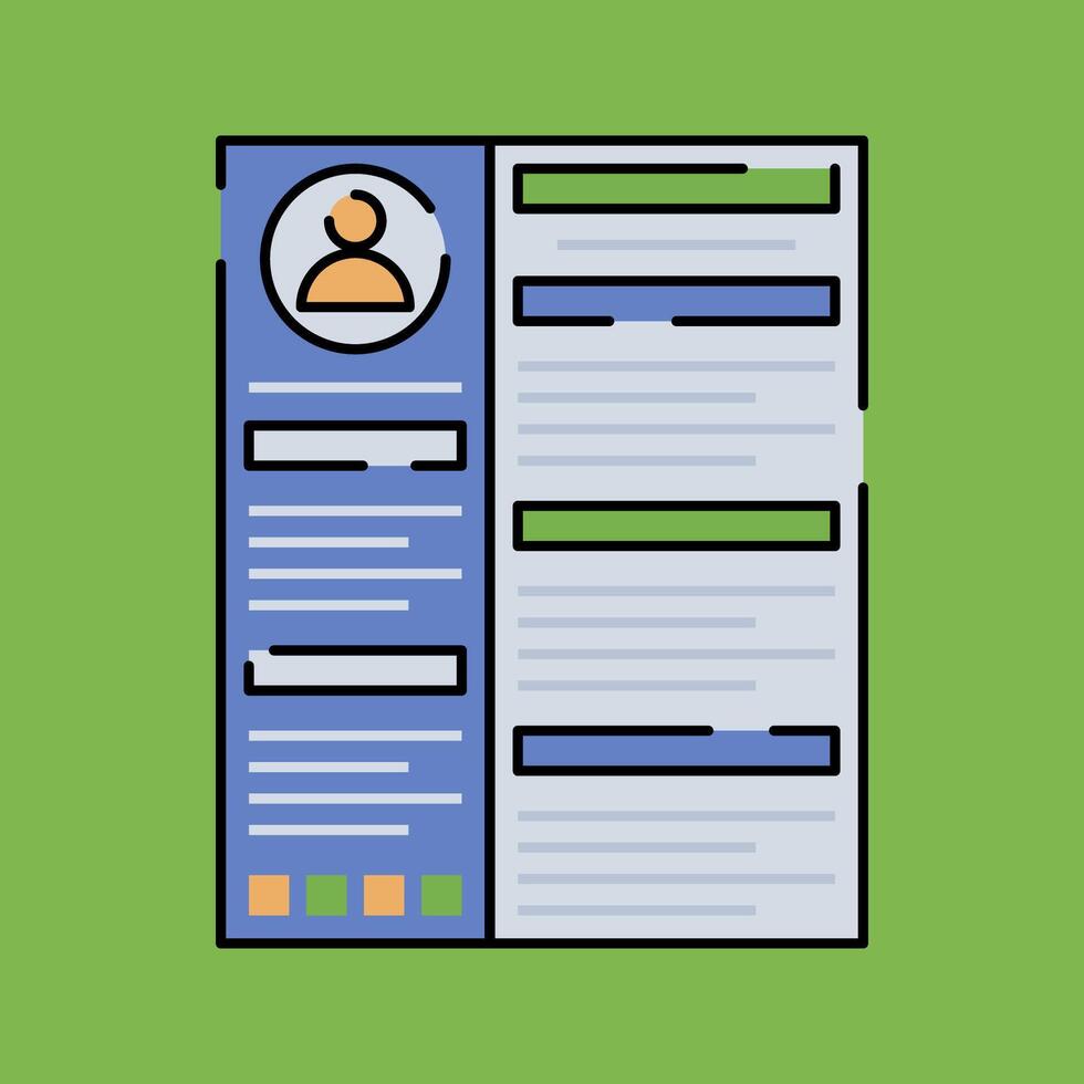 Curriculum Vitae Illustration Isolated on Green Background vector