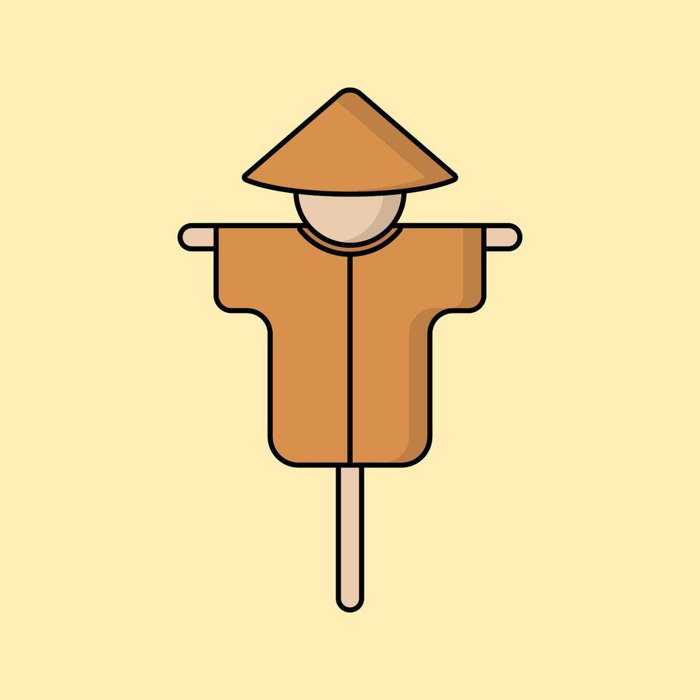 Scarecrow Illustration Isolated on Ivory White Background vector