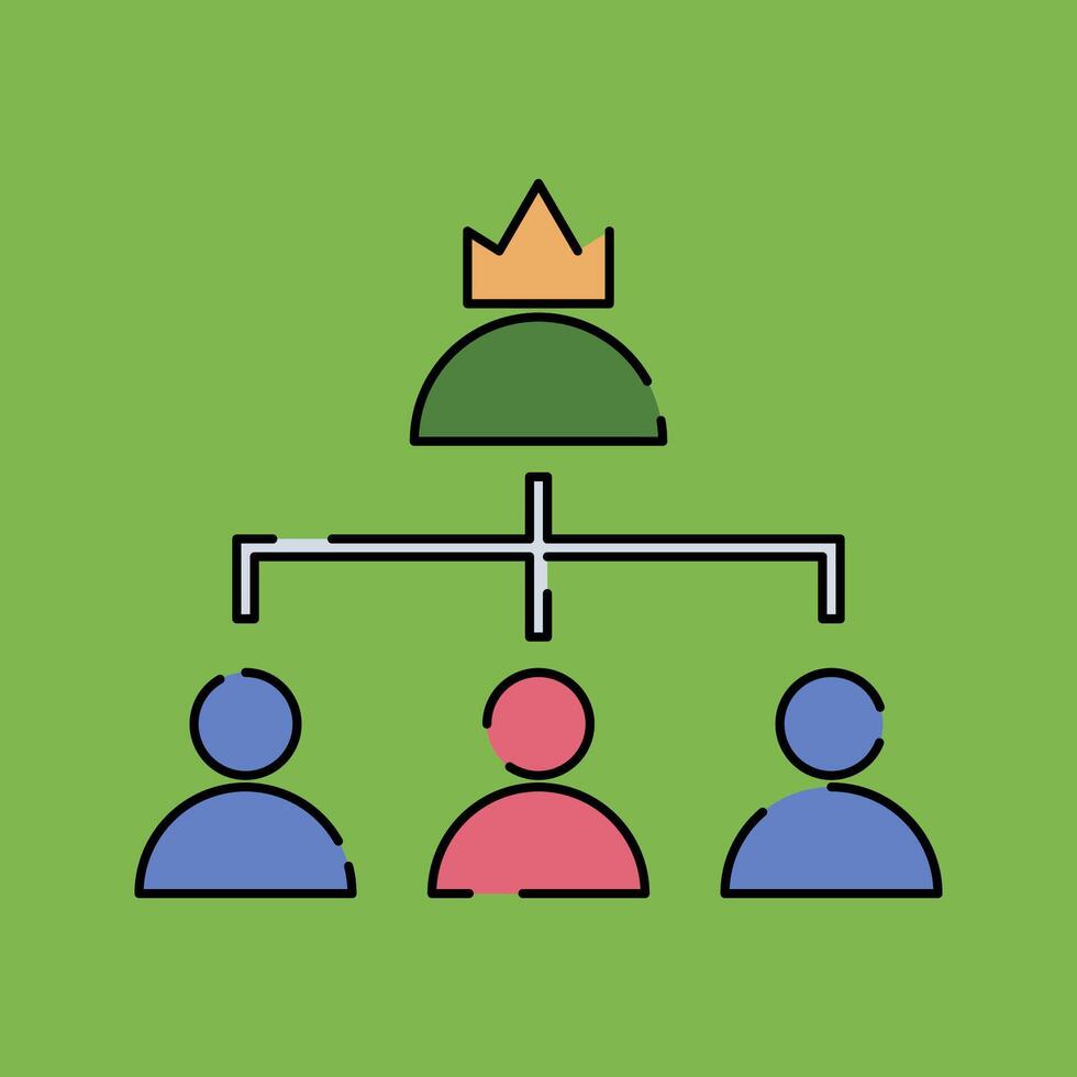 Hierarchy Chart Illustration Isolated on Green Background vector