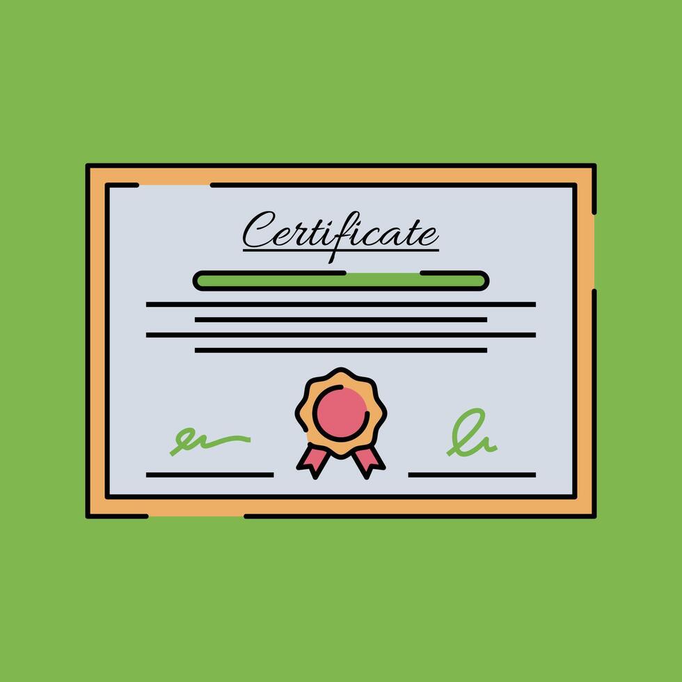 Certificate Illustration Isolated on Green Background vector