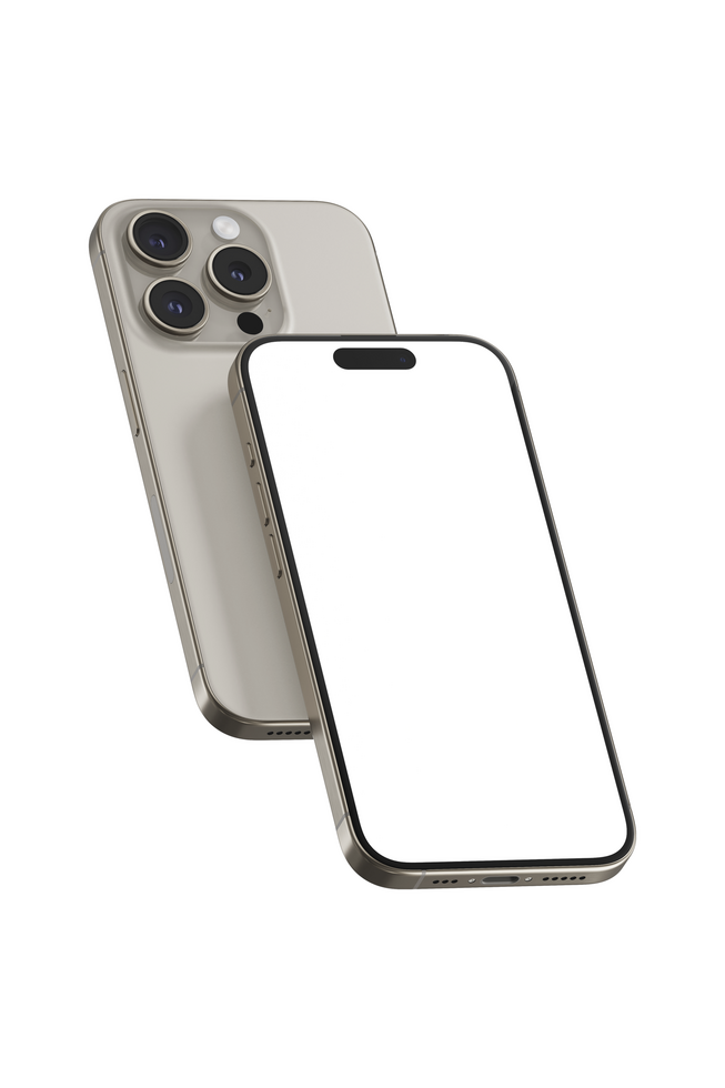 Mobile phone mockup, front and back sides. psd