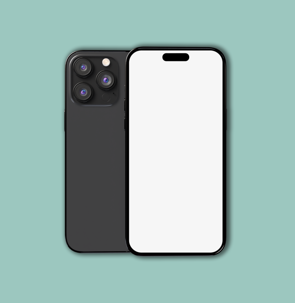 front and back side Smartphone mockup closeup. psd