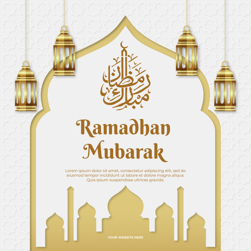 Ramadan Mubarak Luxury Greeting Postcard Template Design psd
