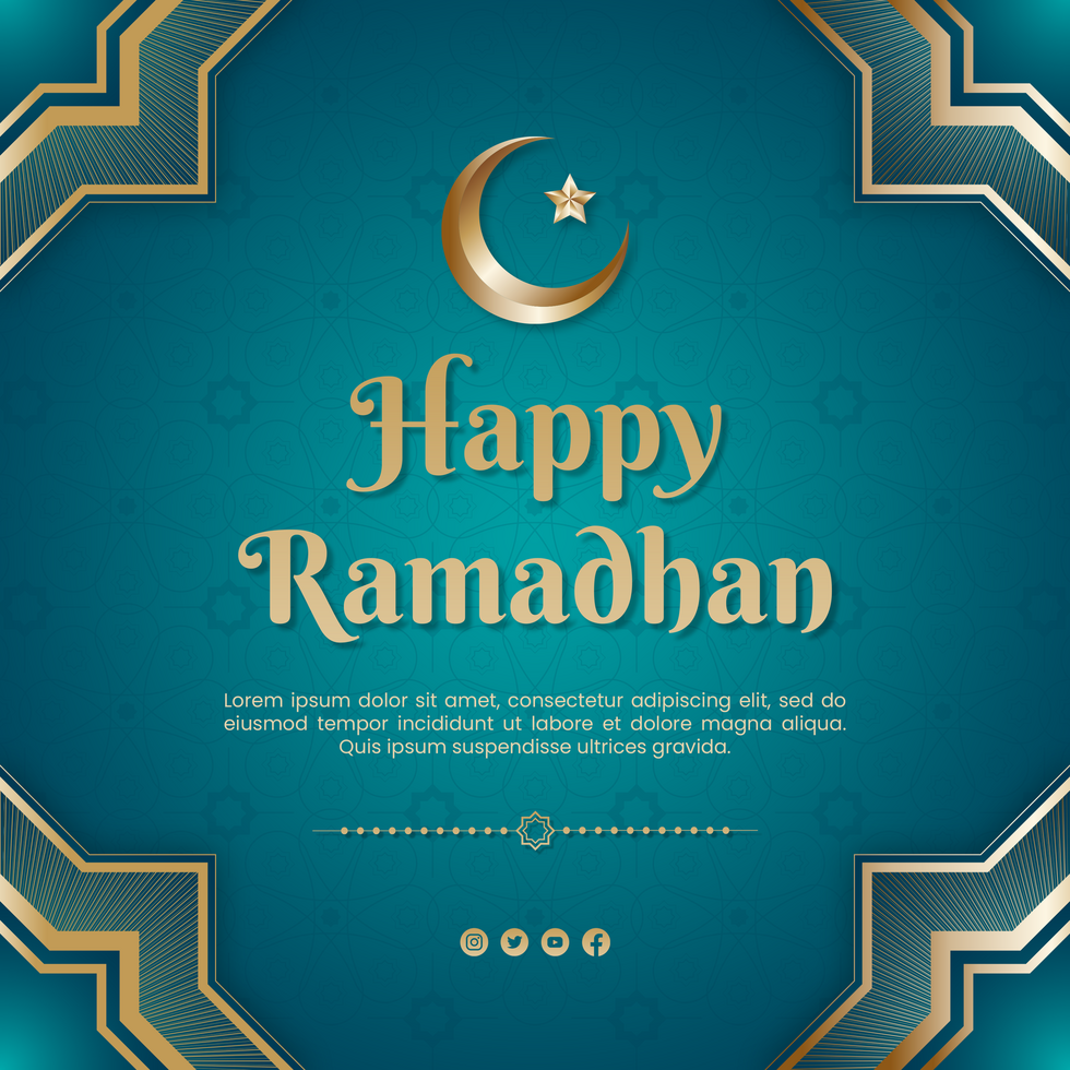 Happy Ramadan Luxury Elegant Theme Greeting Post Design psd