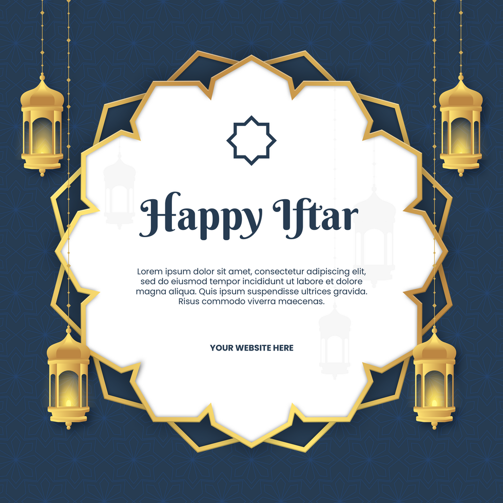 Iftar Greeting Postcard Minimalist Design Template psd