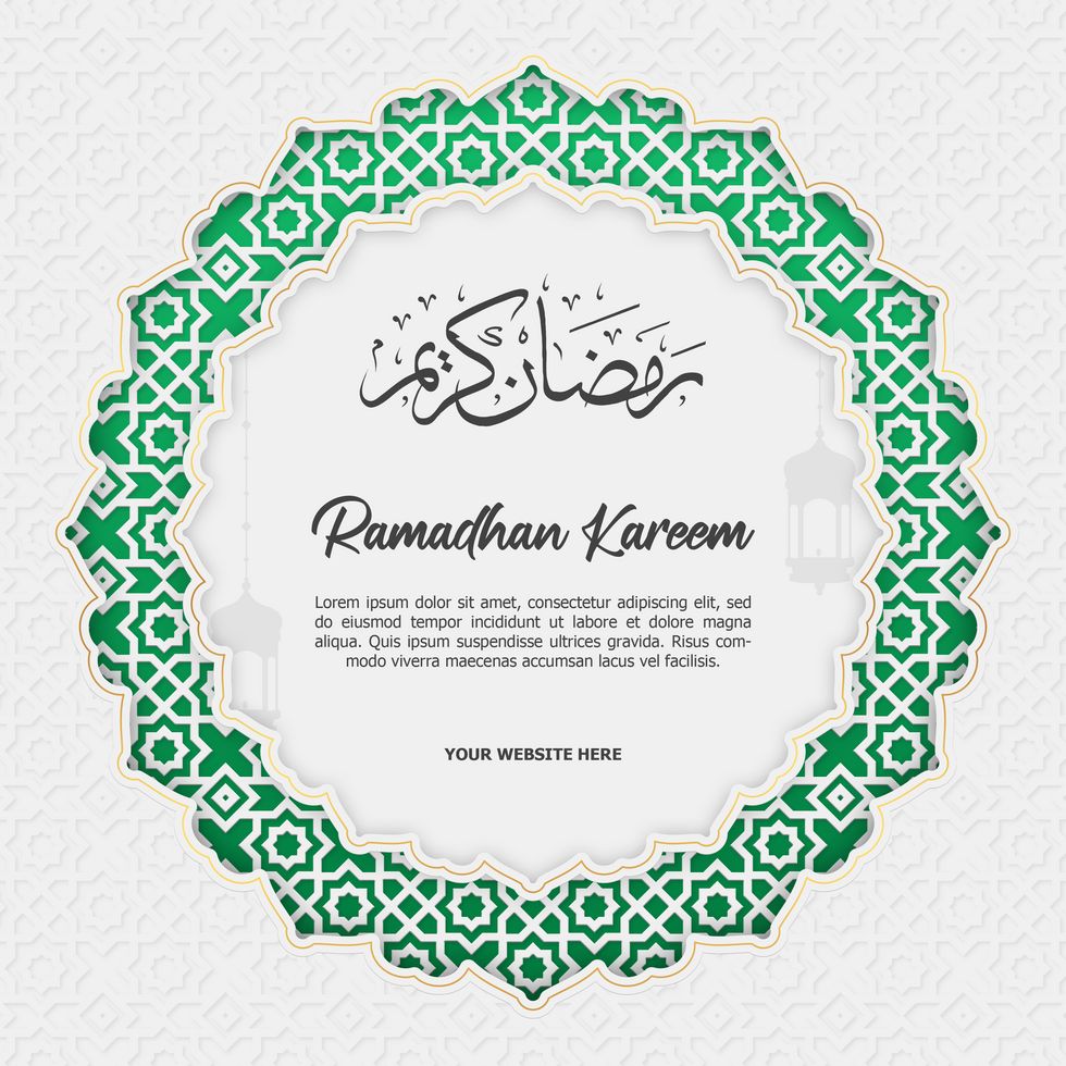 Ramadan Kareem Minimalist Greeting Post Card Design Template psd