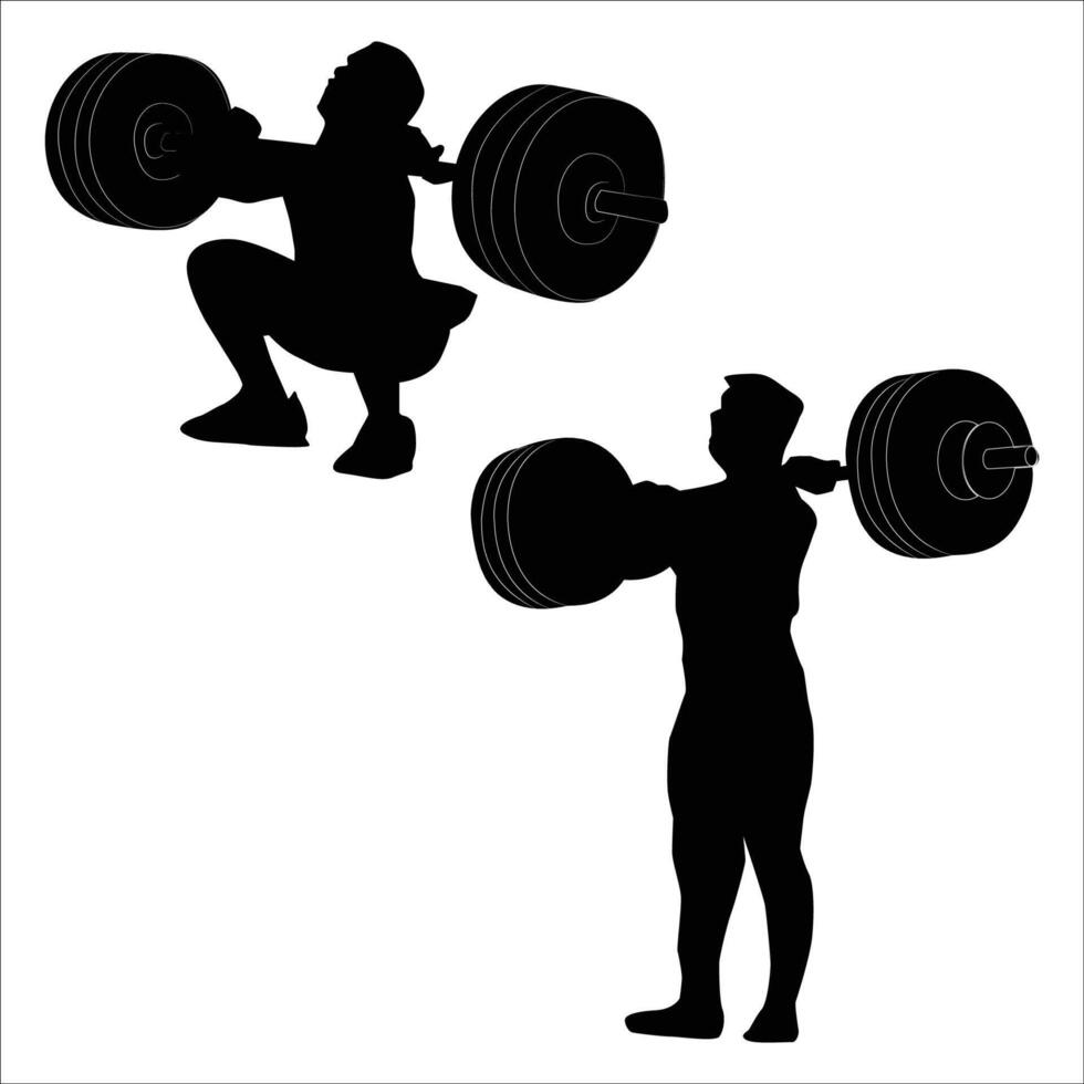 weightlifting Silhouette shape drawing Vol 2 vector