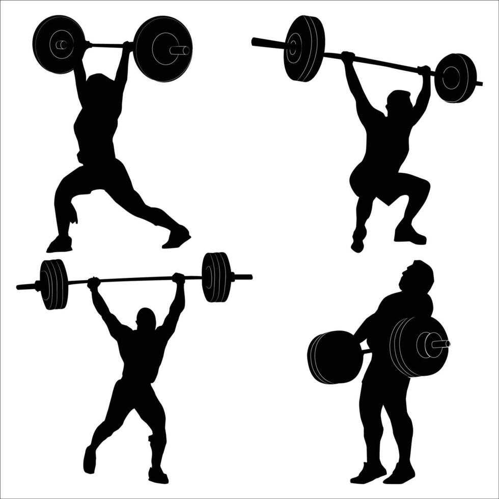 weightlifting Silhouette shape drawing Vol 1 vector