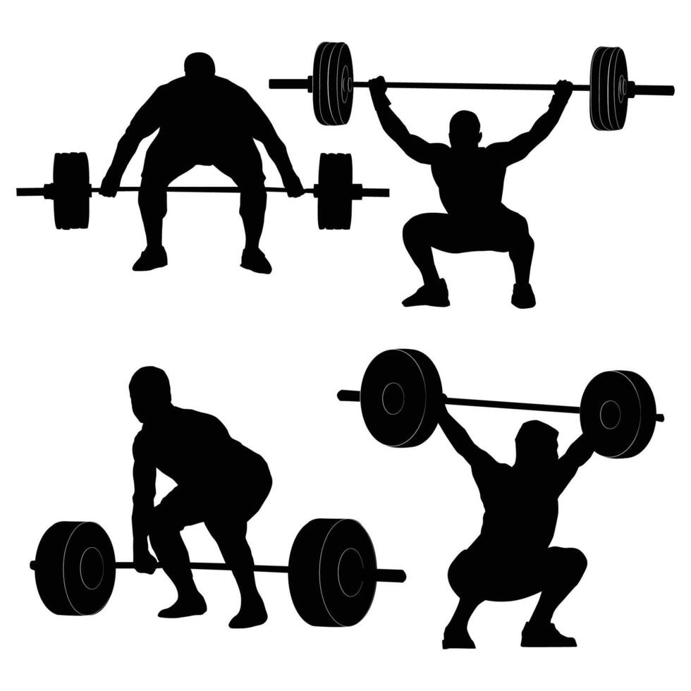 weightlifting Silhouette shape drawing Vol 5 vector