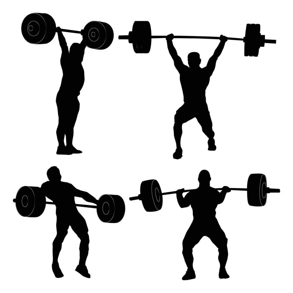 weightlifting Silhouette shape drawing Vol 3 vector