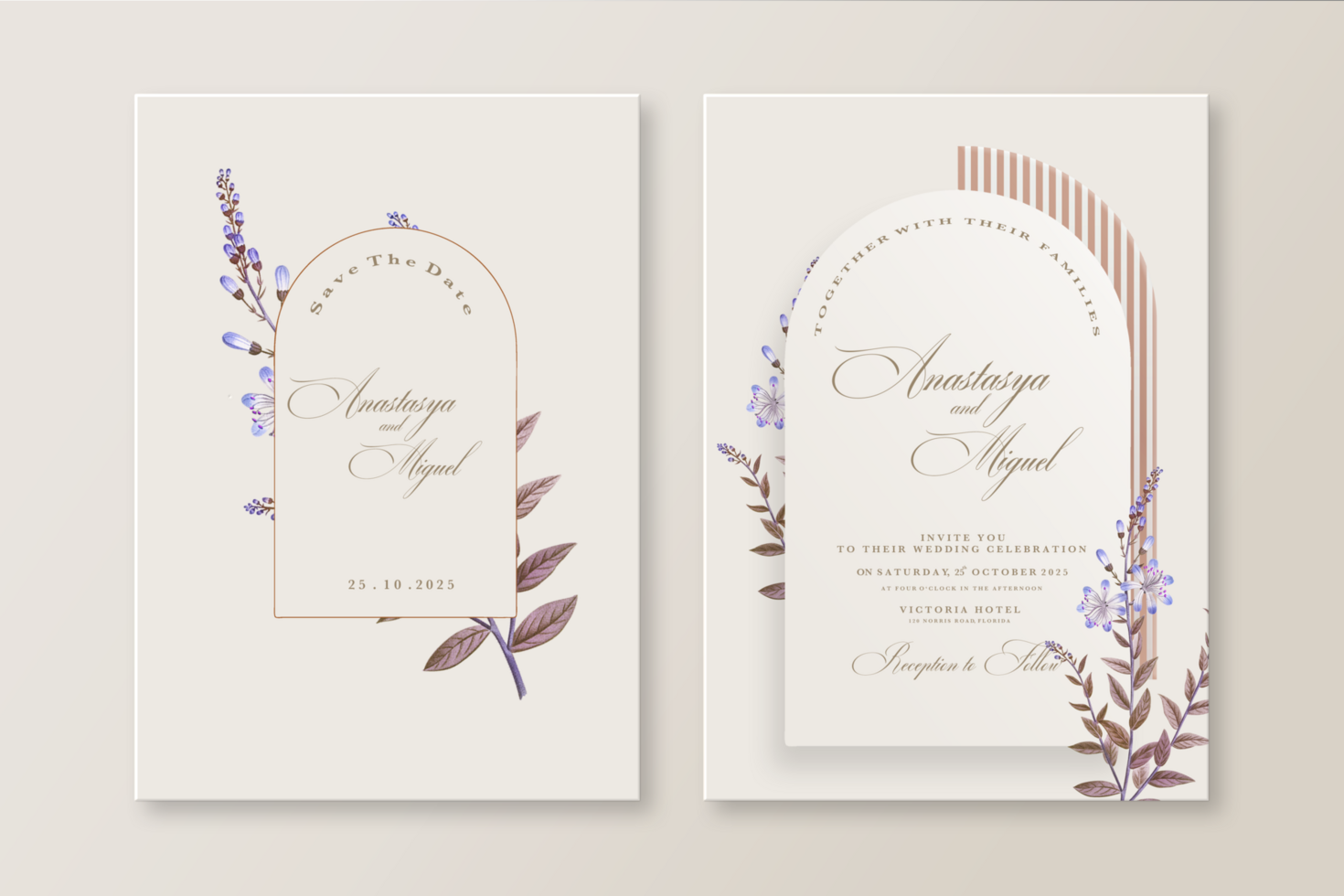 Geometric Wedding Invitation Template psd