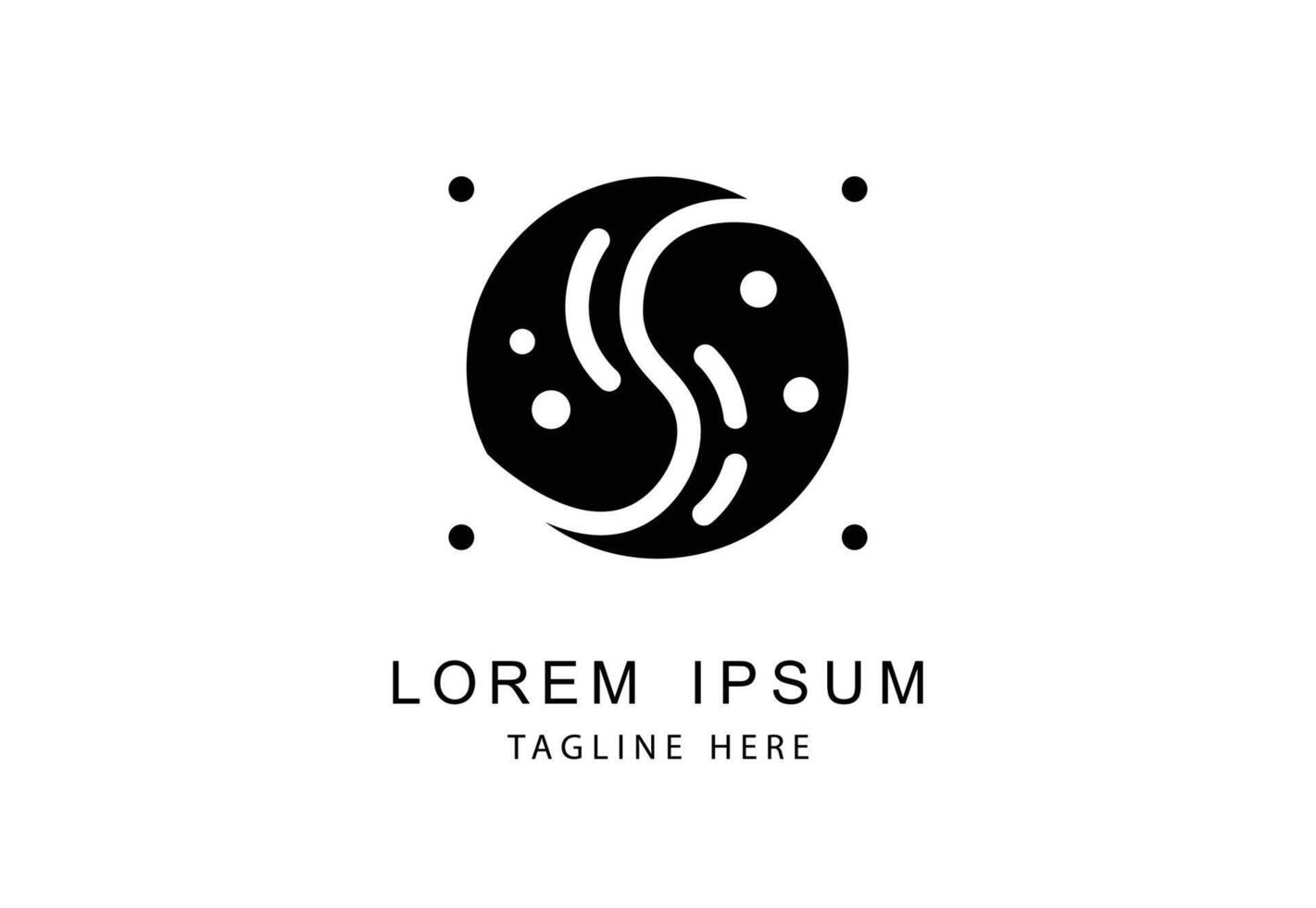 Abstract celestial logo, monochrome modern design. vector