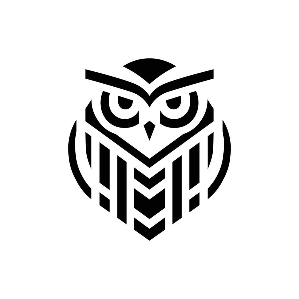Owl Logo. Owl Icon. Geometric Owl Logo or Icon on White Background vector