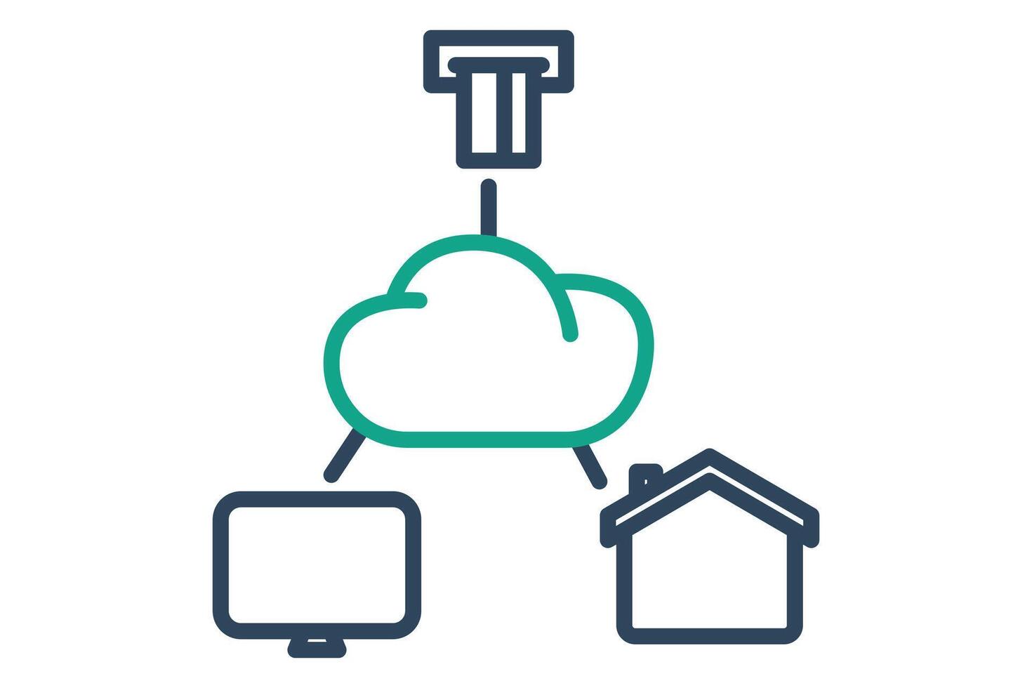 Internet of things icon. icon related to technology. line icon style. data analytics elements illustration vector