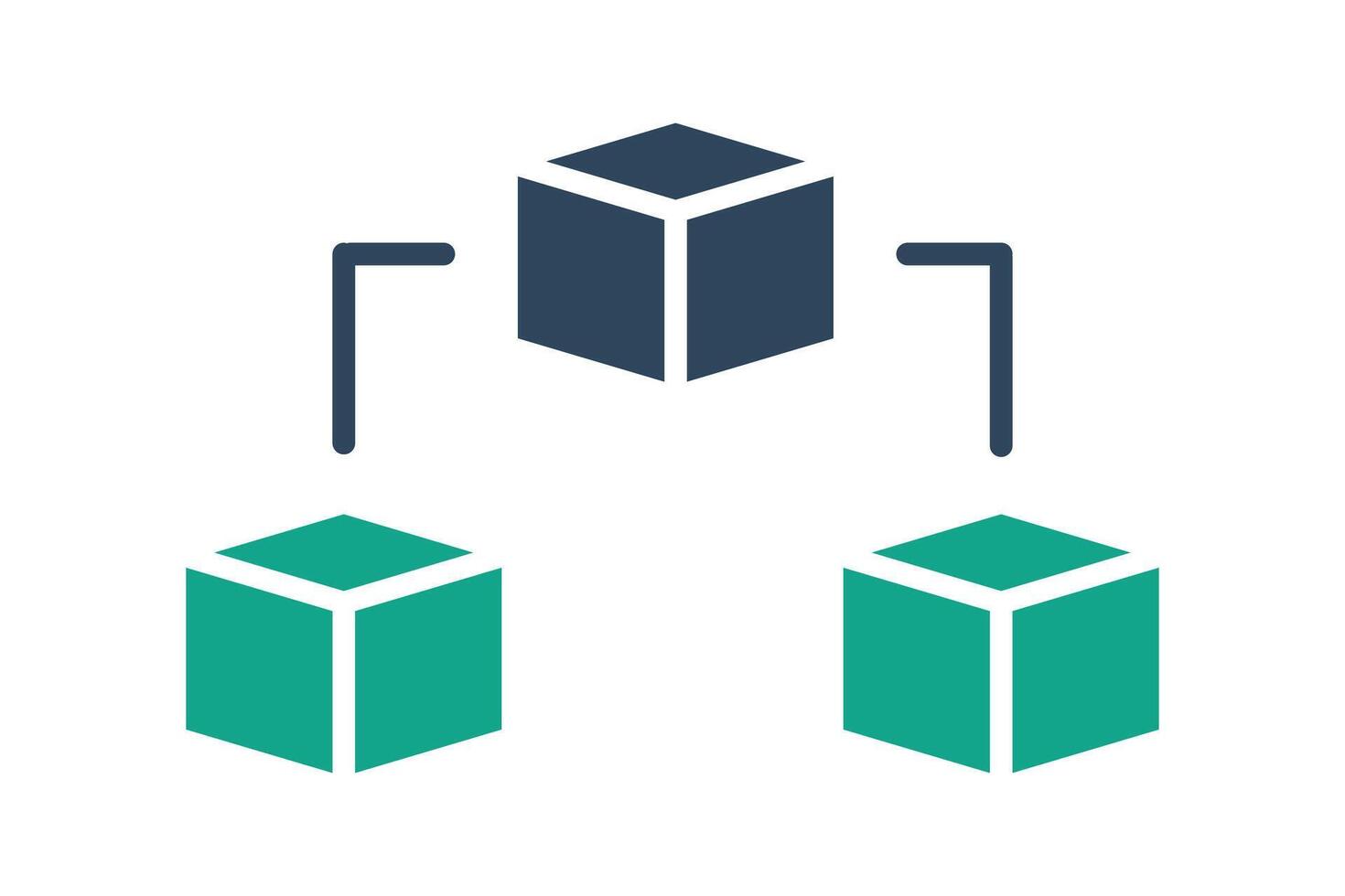 Blockchain icon. icon related to digital. solid icon style. data analytics elements illustration vector