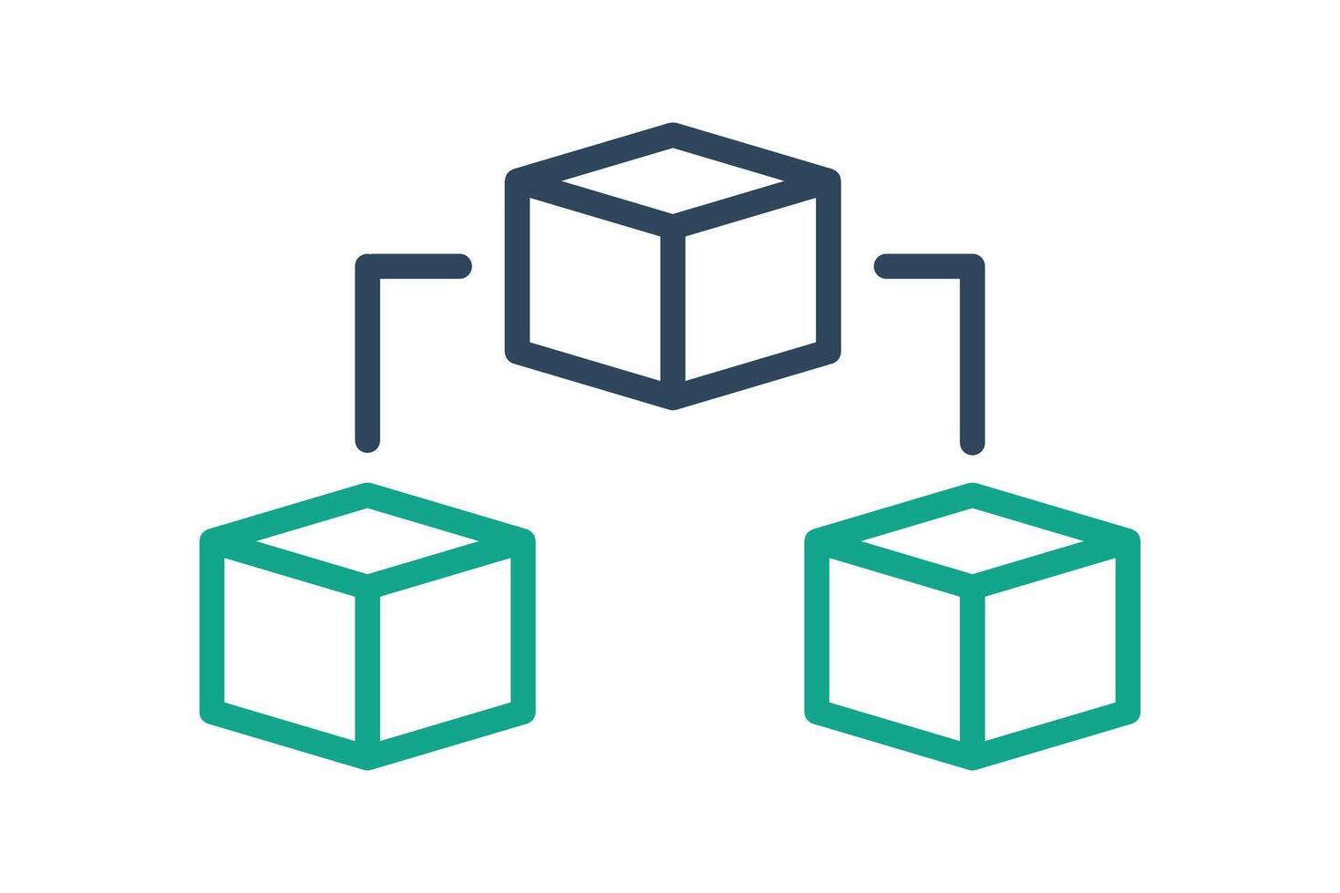 Blockchain icon. icon related to digital. line icon style. data analytics elements illustration vector