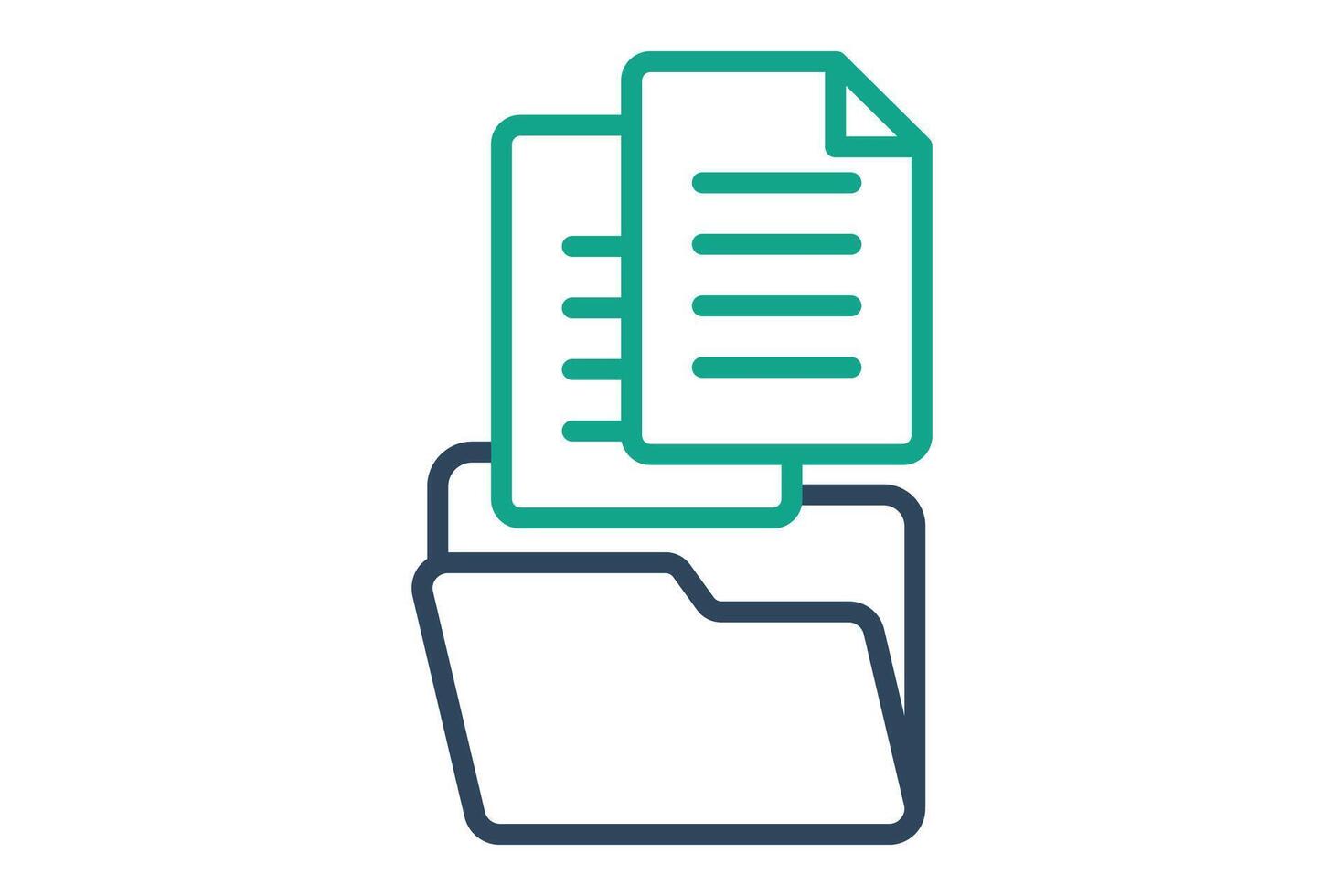 Data collection icon. folder with paper. icon related to gather. line icon style. data analytics elements illustration vector