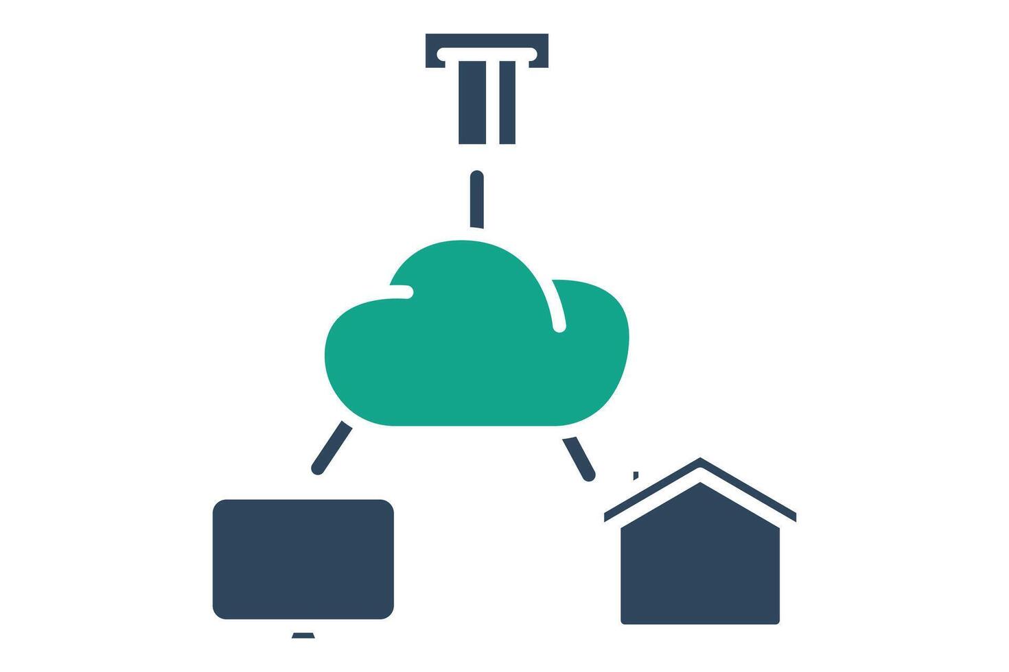 Internet of things icon. icon related to technology. solid icon style. data analytics elements illustration vector