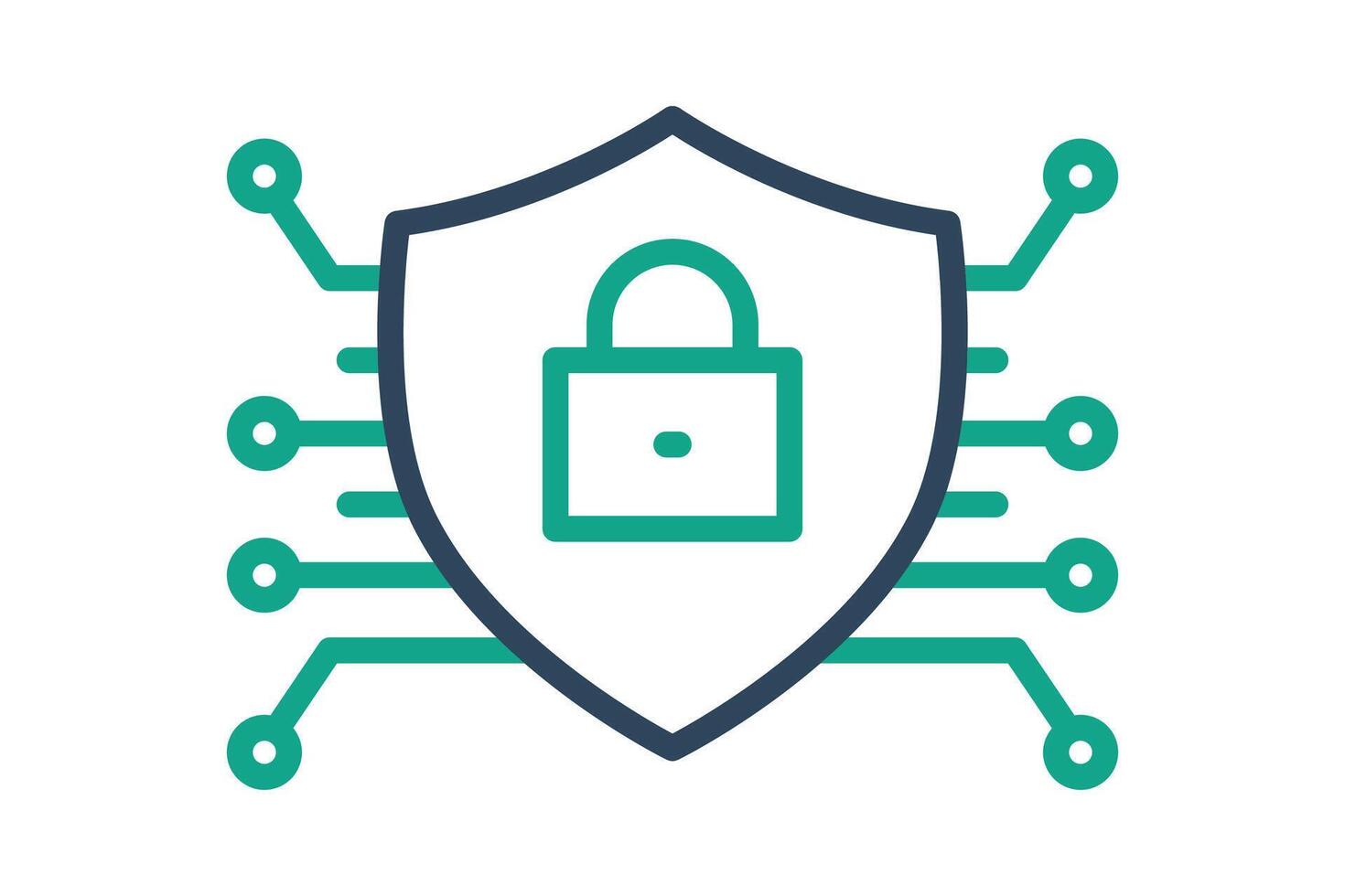 Cybersecurity icon. icon related to technology. line icon style. data analytics elements illustration vector