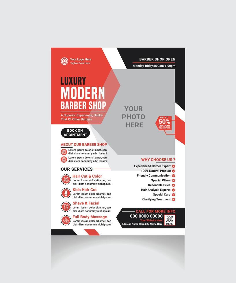 barber shop flyer vector