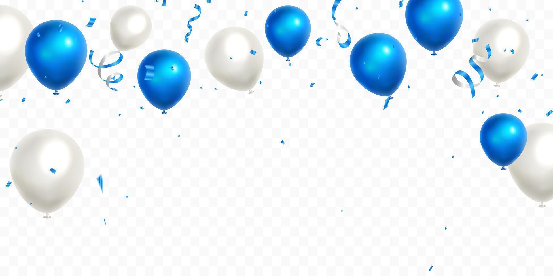 Celebration party banner with Blue balloons background. birthday, sale and promotion, party design element vector