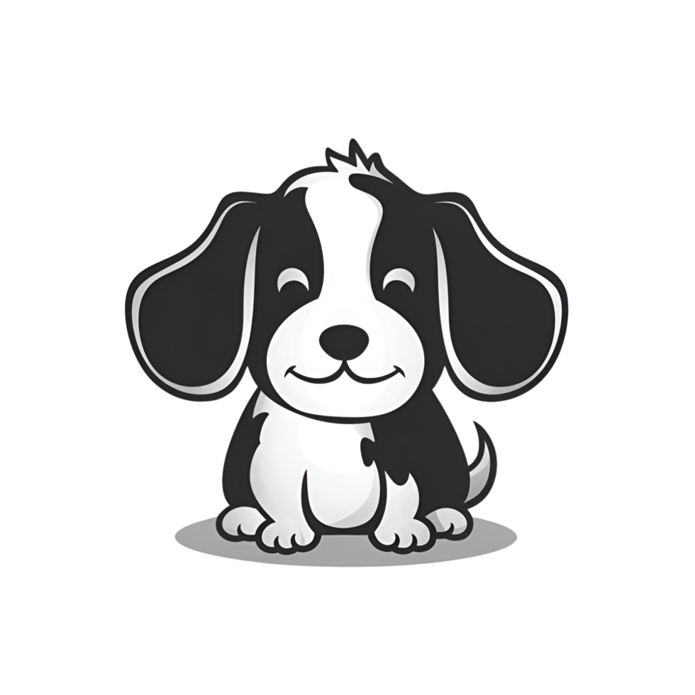 Cute dog Silhouette Style png