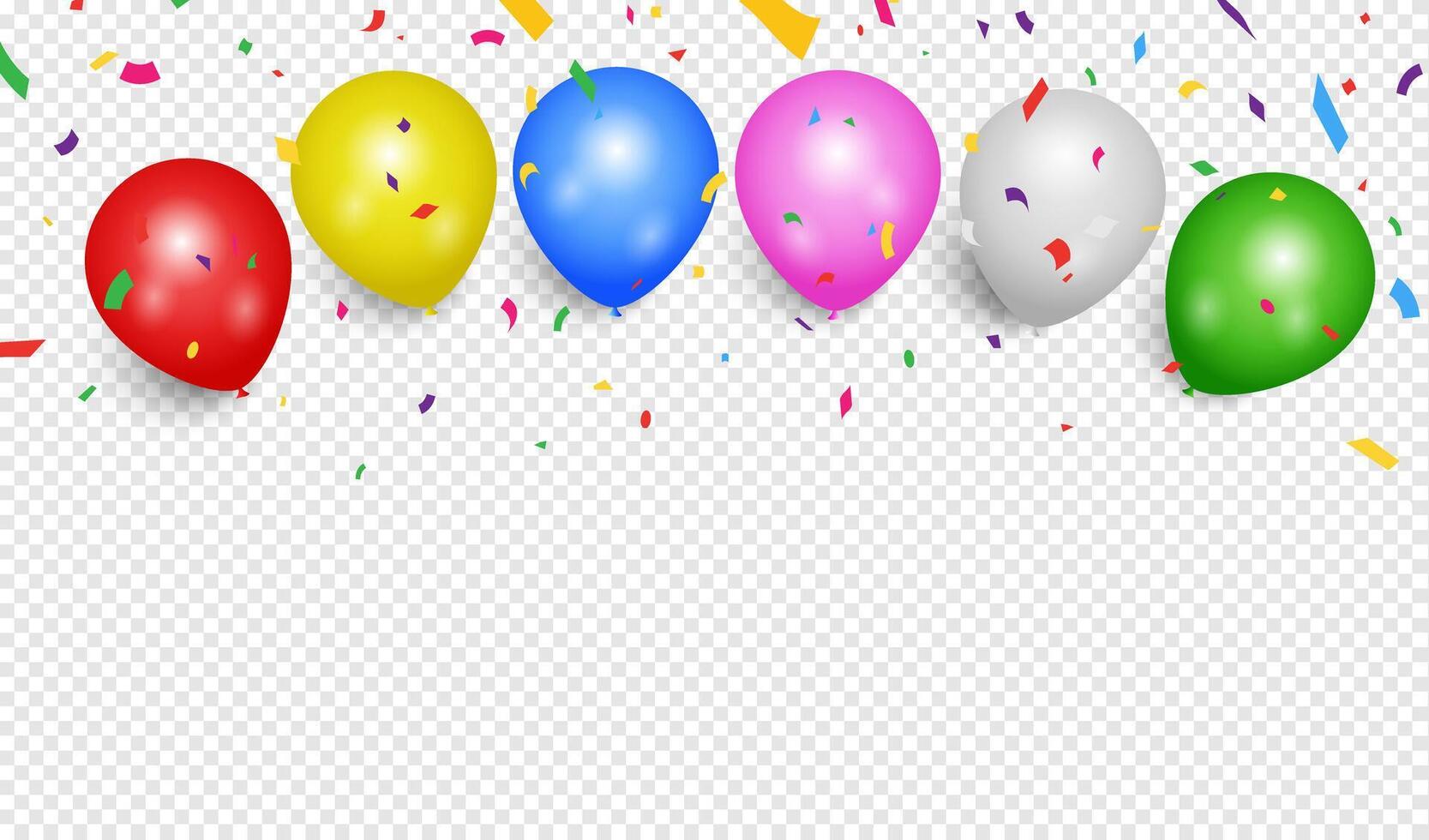Balloons. Celebration party balloon background. realistic isolated colorful balloons for template and invitation decoration on the white background vector
