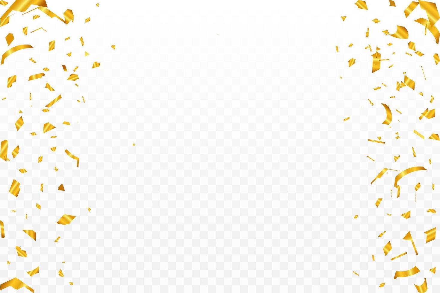 Celebration background template with gold confetti illustration vector